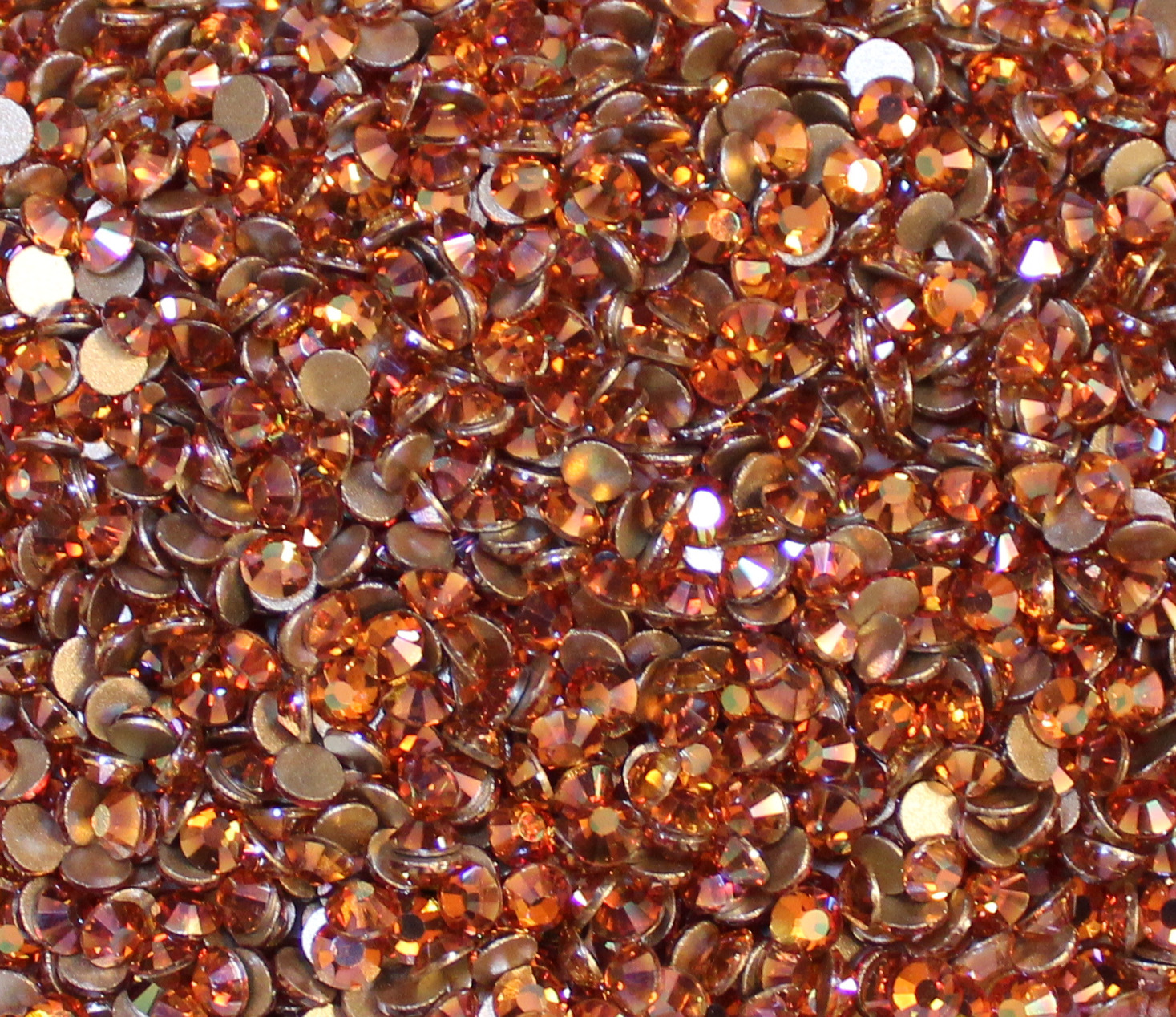 Close-up of AMBER rhinestones