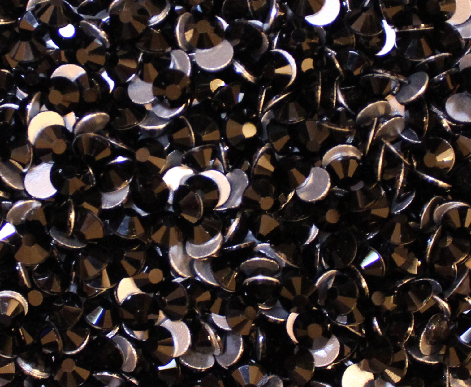 Close-up of BLACK DIAMOND rhinestones