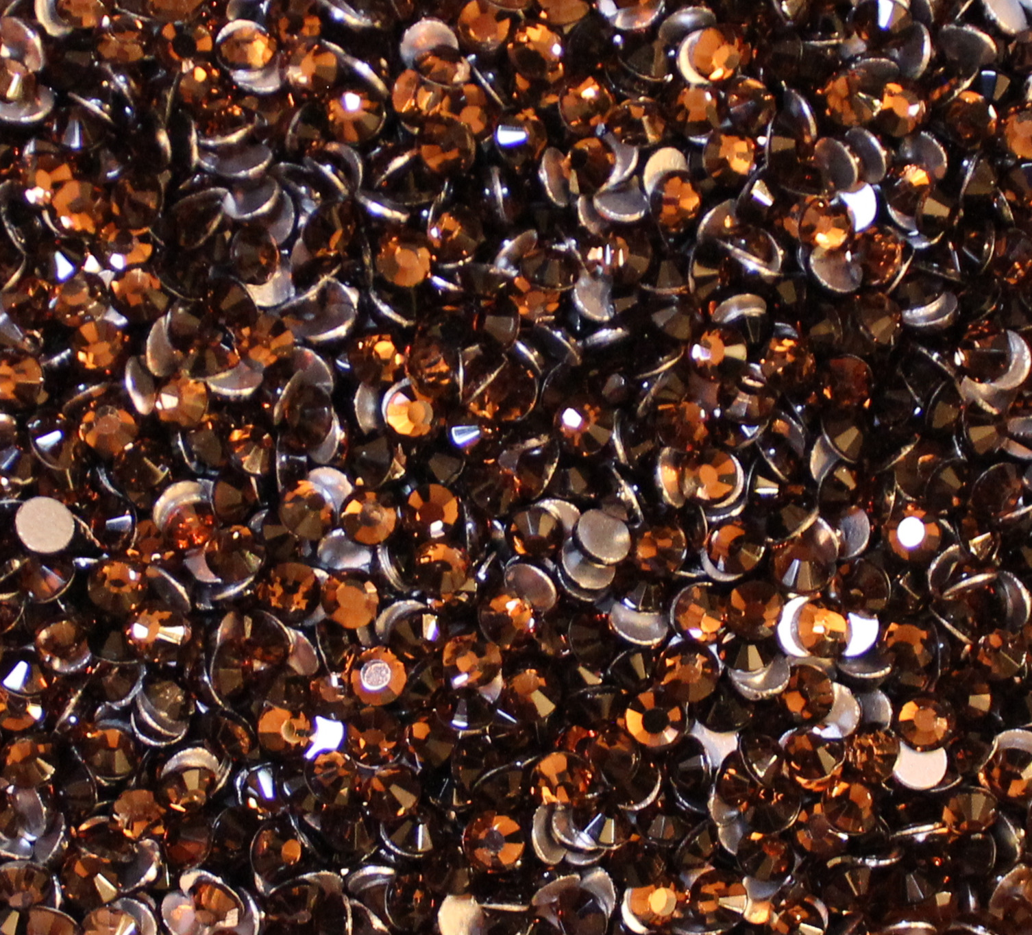 Close-up of SMOKED TOPAZ rhinestones