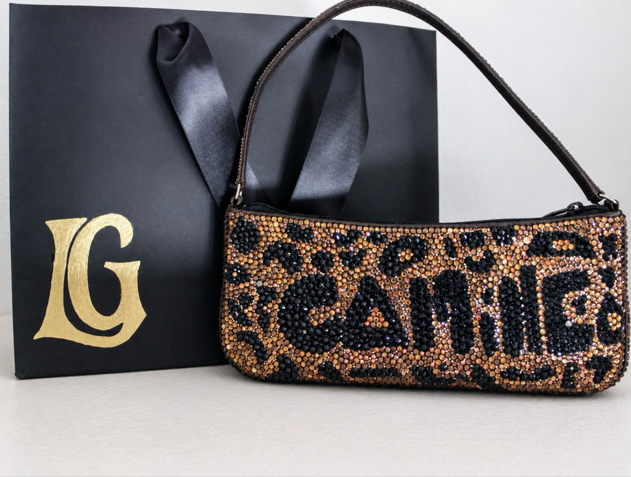 Camille Lé Leopard finished shoulder bag